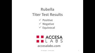 Rubella Titer Test Results Overview [upl. by Lledner50]