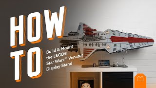 How To Build amp Mount The LEGO Star Wars Venator Class Class Republic Attack Cruiser Display Stand [upl. by Ahsyek]