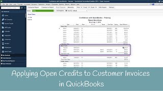 Applying Open Credits to Customer Invoices in QuickBooks [upl. by Nanfa309]