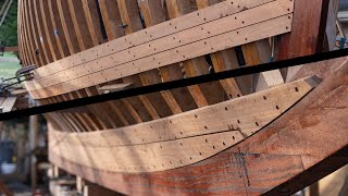 Planking Tally Ho Wooden Boatbuilding  EP86 [upl. by Lindsay173]