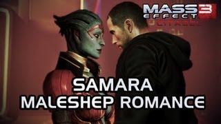 Mass Effect 3 Citadel DLC Samara Romance MaleShep [upl. by Neladgam]