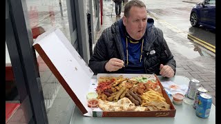 Trying a HUGE Family Sharing Box from a 9AM Opening Takeaway [upl. by Earaj969]