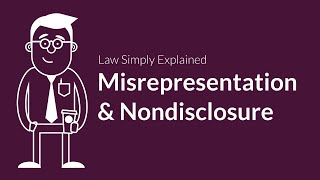 Misrepresentation and Nondisclosure  Contracts  Defenses amp Excuses [upl. by Timon]