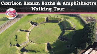 CAERLEON ROMAN BATHS amp AMPHITHEATRE WALES  Walking Tour  Pinned on Places [upl. by Behl]