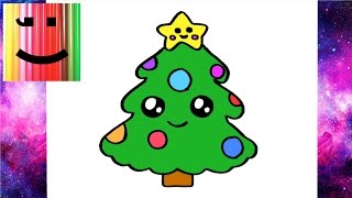 Comment dessiner un SAPIN DE NOEL KAWAII [upl. by Tiemroth498]