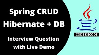 Spring Boot CRUD Example  HibernateJPA  MySql  Spring Boot Interview Questions Live Demo [upl. by Cornie]