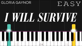 Gloria Gaynor  I Will Survive  EASY Piano Tutorial [upl. by Atiner]