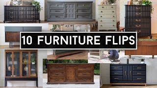 10 Inspiring Furniture Flips  Beautiful Furniture Makeovers [upl. by Yecats]