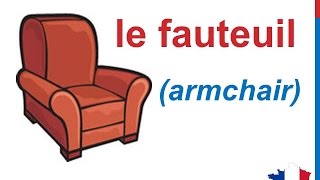 French Lesson 88  Furniture in French Vocabulary Les meubles en français Los muebles en francés [upl. by Odarbil777]