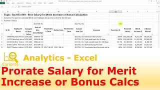 Excel for HR  Prorate Employee Salary for Merit Increase or Bonus Calculation [upl. by Atteuqnas131]