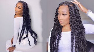 How to EASY Long Knotless Passion Braids NOT HEAVY [upl. by Acker]