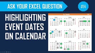 Highlight events weekends and holidays on calendar in Excel [upl. by Amend241]