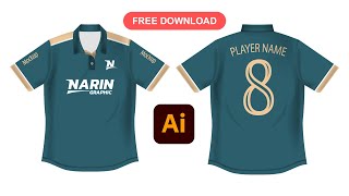 FREE Soccer Jersey Polo Collar Mockup  illustrator ai file [upl. by Heyra654]