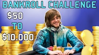 50 to 10000 Bankroll Challenge Stream Highlights  Day 1 [upl. by Glogau]