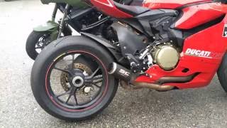 Ducati 1199 Panigale S SC Project exhaust sounds with FLAMES [upl. by Emirej202]