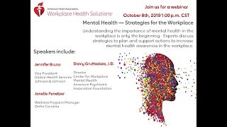 Mental Health – Strategies for the Workplace [upl. by Aniahs]