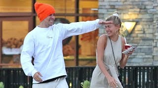 Justin Bieber And Hailey Baldwin PlayFighting During Date Night At The Mall EXCLUSIVE [upl. by Aisyla]