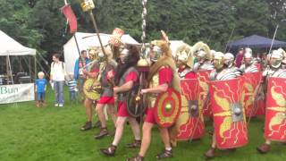 Roman Reenactment at the Amphitheatre in Caerleon Marching In [upl. by Kampmann]