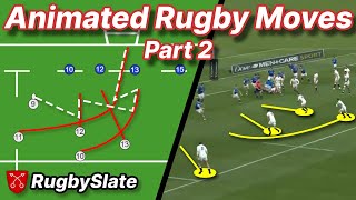 The BEST Rugby Moves Compilation  Animated Playbook  Part 2  RugbySlate [upl. by Eiramik]