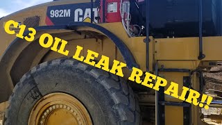 PROPER OIL LEAK REPAIR ON A C13 [upl. by Akemehs102]