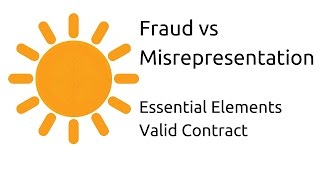 Fraud vs Misrepresentation  Other Essential Elements of a Valid Contract  CA CPT  CS amp CMA [upl. by Yssirk]