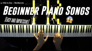 Top 5 BEAUTIFUL Beginner Piano Songs Easy [upl. by Jessi880]