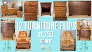 Furniture Flipping in 2022  1750 in 1 Month  Side Hustle for Anyone  12 Furniture Makeovers [upl. by Garlanda]