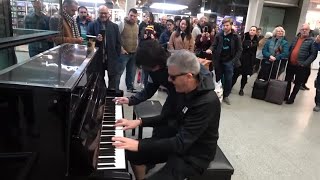 Epic Piano Battle Brings Crowd To A Standstill [upl. by Atekihs]