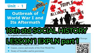 10th SOCIAL HISTORY unit 1 part 1 Outbreak of World War I and Its Aftermath LINE explanation tamil [upl. by Ydissac56]